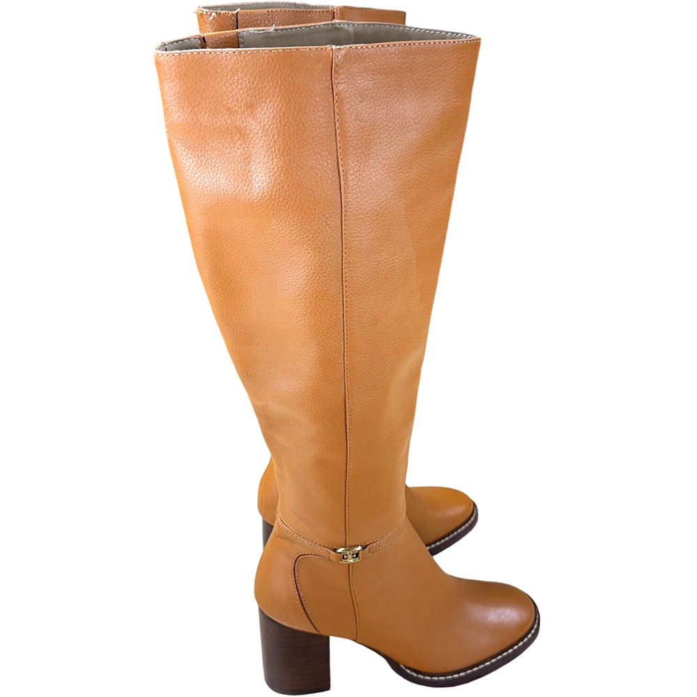 Sam Edelman NWOB Elsy Knee High Boot Caramel Size 6 Almond Toe Block Heel